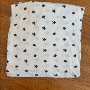 Pottery Barn White with Blue Star Pattern Twin Sheets